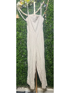 Women's ASOS DESIGN Beige Tall Cotton Jumpsuit US 4